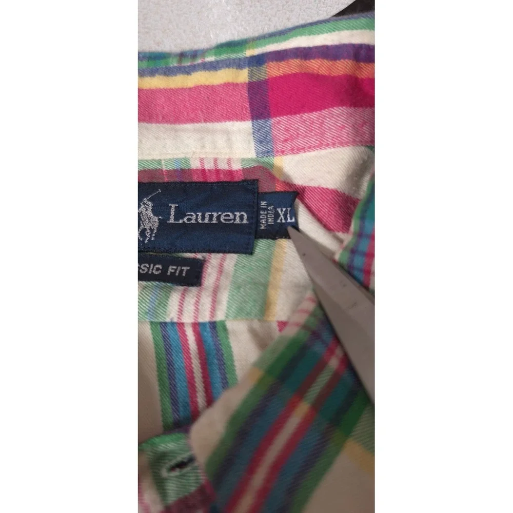 Polo Ralph Lauren Performance Shirt XL Long Sleeve Classic Fit Pink Blue Plaid